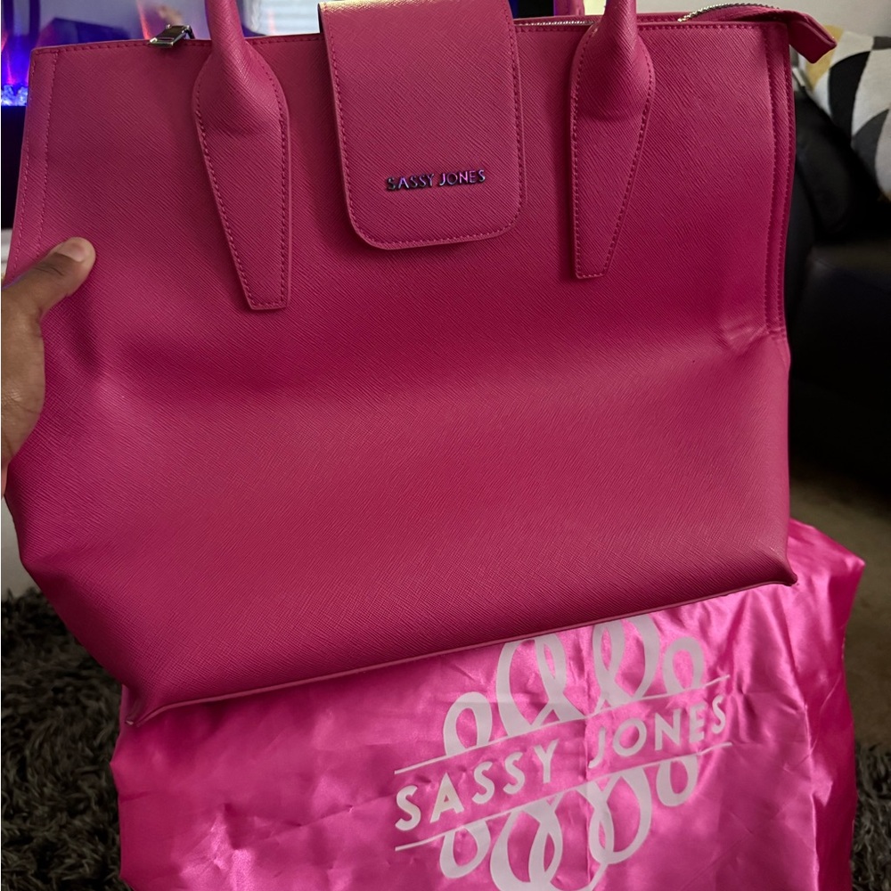 Sassy Jones Hot Pink Structured Tote